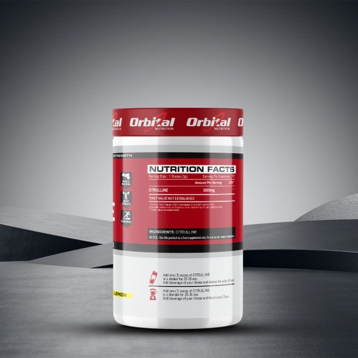 Orbital Nutrition Premium Citrulline Powder Lemon, 210gm - Image 2